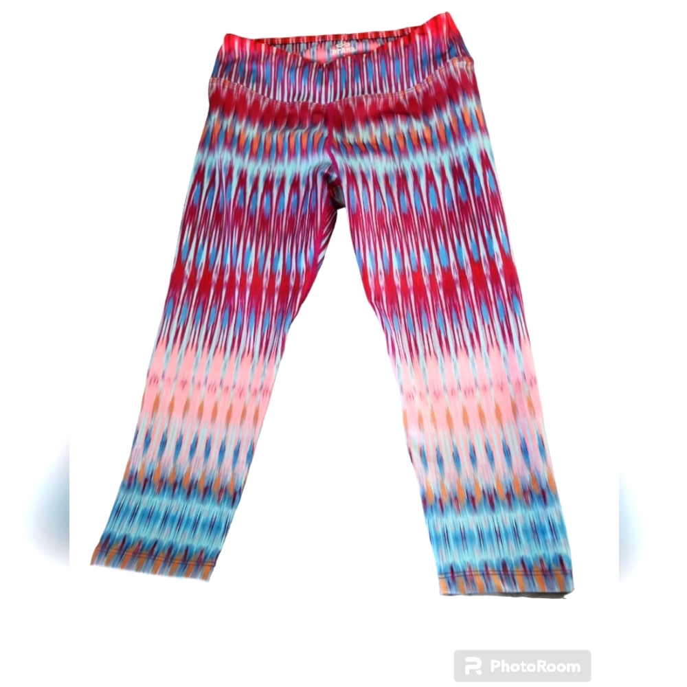 PrAna capri spandex yoga leggings multicolored women's sz Small